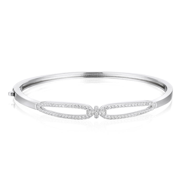 Casablanca Sterling Silver CZ & Entwined Bangle