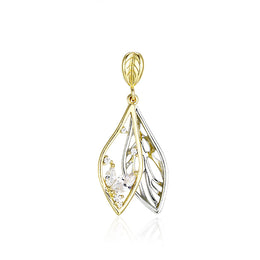 Casablanca Two Tone Sterling Silver Leaf Necklace