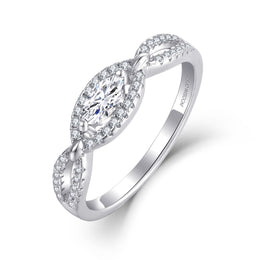 Casablanca Silver Twisted CZ Ring