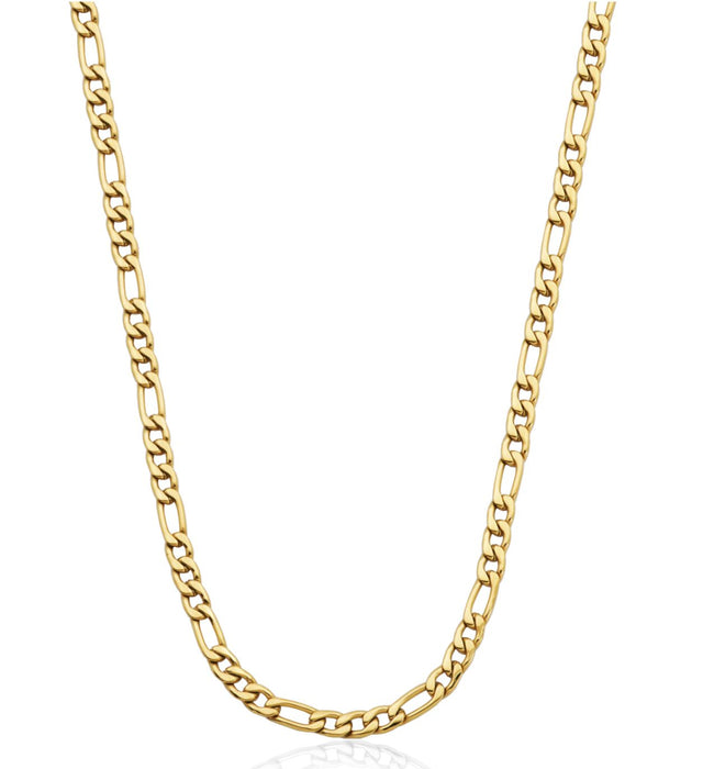 4.5mm IP Yellow Gold Stainless Steel Figaro Chain