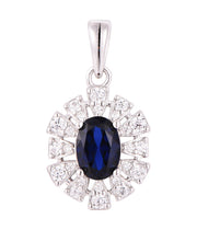 Casablanca Sterling Silver Blue CZ Necklace