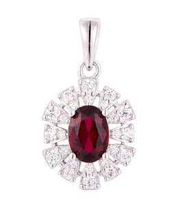 Casablanca Sterling Silver Ruby CZ Necklace