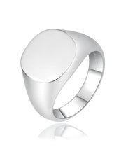 Casablanca Sterling Silver Men's Oval Signet Ring