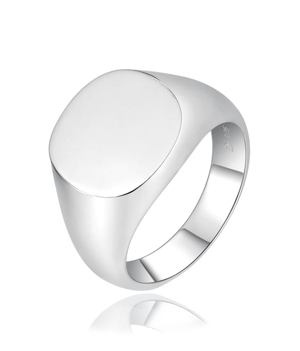 Casablanca Men's Sterling Silver Circle Signet Ring