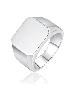Casablanca Sterling Silver Men's Square Signet Ring