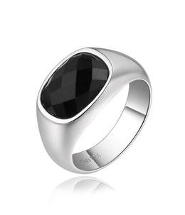 Casablanca Men's Sterling Silver Black CZ Ring