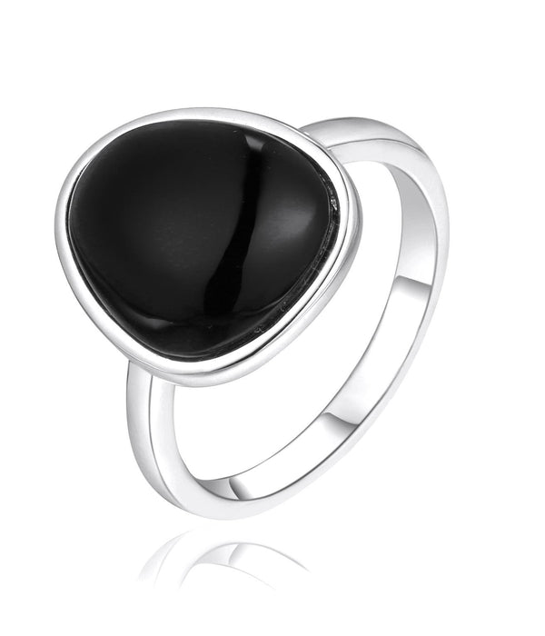Casablanca Sterling Silver Black Agate Ring