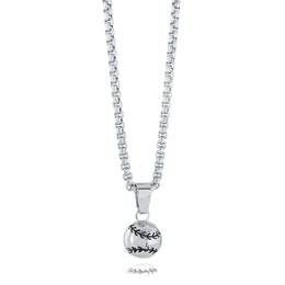 Italgem Steel Baseball Necklace