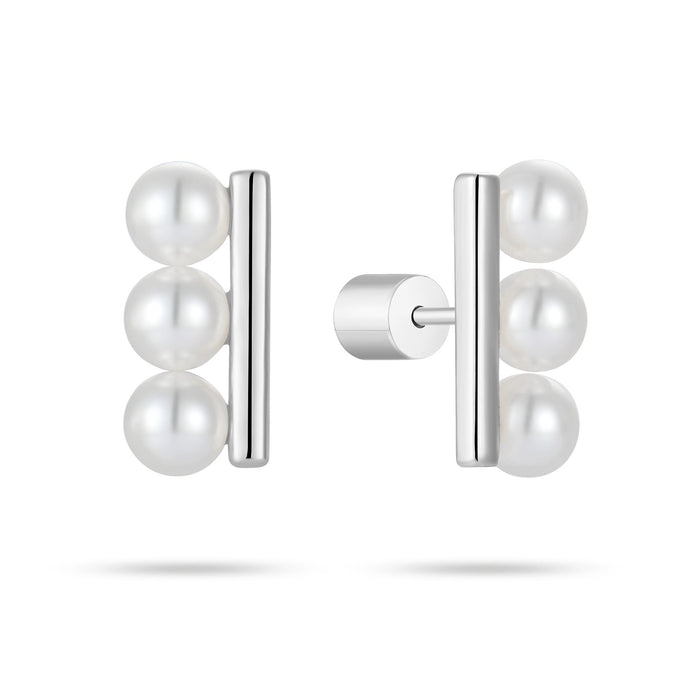 Casablanca Triple Shell Pearl Earrings