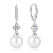 Casablanca Sterling Silver Shell Pearl Drop Earrings