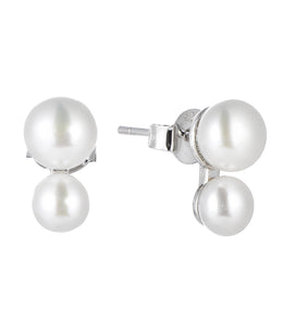 Casablanca Sterling Silver Pearl Stud Earrings