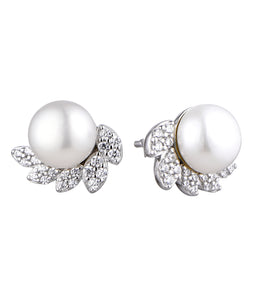 Casablanca Sterling Silver Pearl Stud Earrings