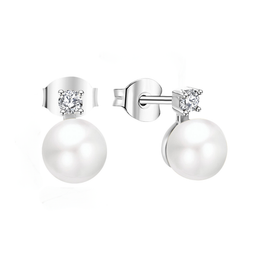 Casablanca Sterling Silver Pearl Drop Studs