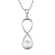 Casablanca Sterling Silver Pearl Infinity Drop Necklace