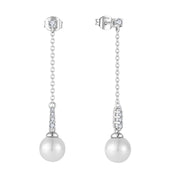 Casablanca Sterling Silver Mother Pearl Drop Earrings