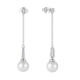 Casablanca Sterling Silver Mother Pearl Drop Earrings