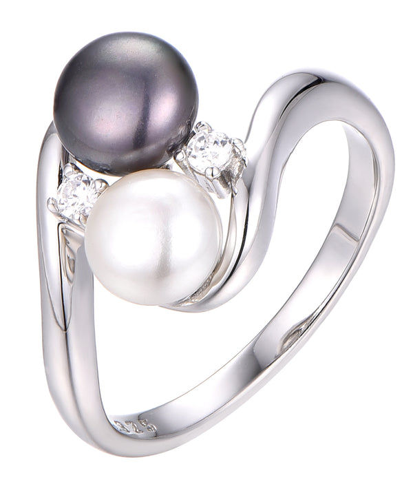 Casablanca Silver Dark Pearl Ring