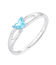 Casablanca Butterfly Birthstone Sterling Silver Children's Ring