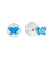 Casablanca Butterfly Birthstone Sterling Silver Children's Earrings