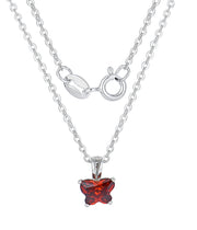 Casablanca Children's Butterfly Birthstone Sterling Silver Necklace