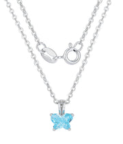Casablanca Children's Butterfly Birthstone Sterling Silver Necklace