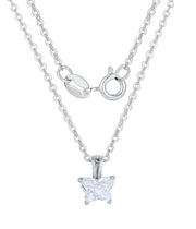 Casablanca Children's Butterfly Birthstone Sterling Silver Necklace