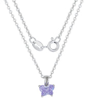 Casablanca Children's Butterfly Birthstone Sterling Silver Necklace
