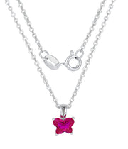 Casablanca Children's Butterfly Birthstone Sterling Silver Necklace