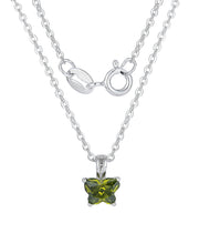 Casablanca Children's Butterfly Birthstone Sterling Silver Necklace