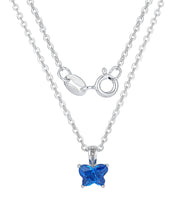Casablanca Children's Butterfly Birthstone Sterling Silver Necklace