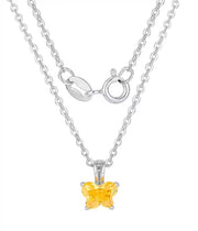 Casablanca Children's Butterfly Birthstone Sterling Silver Necklace