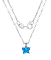 Casablanca Children's Butterfly Birthstone Sterling Silver Necklace