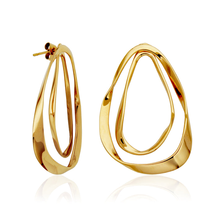 Steelx Stainless Steel & Gold Plated Circled Hoop Earrings