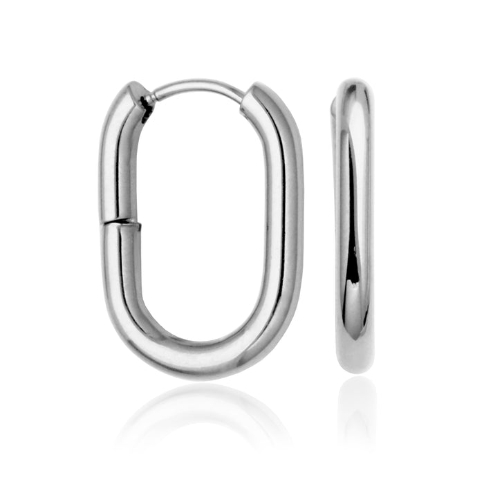 Steelx Stainless Steel Oval Hoop Earrings