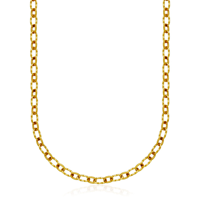 Steelx Stainless Steel & Gold Plated Oval Link Necklace