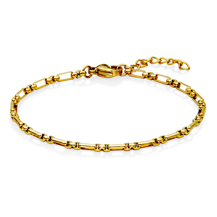 Steelx Men's IP Yellow Gold Stainless Fancy Link Necklace
