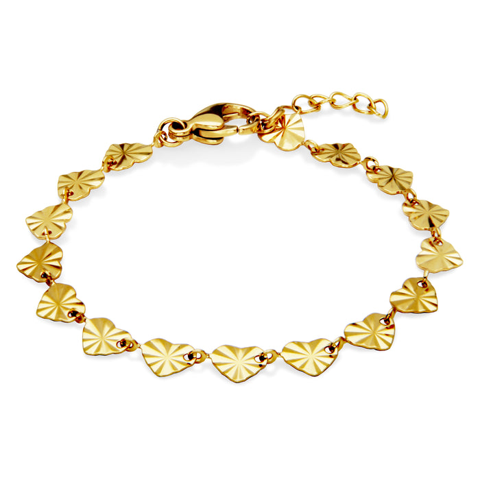 Steelx Gold Plated Heart Anklet