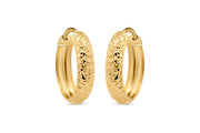 Yellow Gold Diamond Cut Earrings