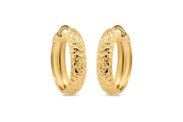 Yellow Gold Diamond Cut Earrings