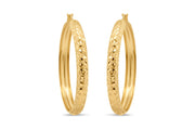 Yellow Gold Diamond Cut Earrings