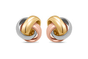 Tri Gold Knot Earrings