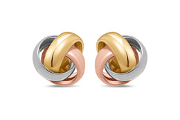 Tri Gold Knot Earrings