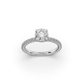 Petite Micropave With Hidden Halo Engagement Ring