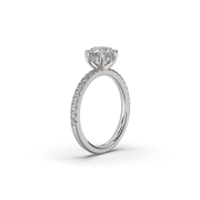 Petite Micropave With Hidden Halo Engagement Ring