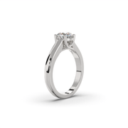 Modern Wide Band Engagement Ring