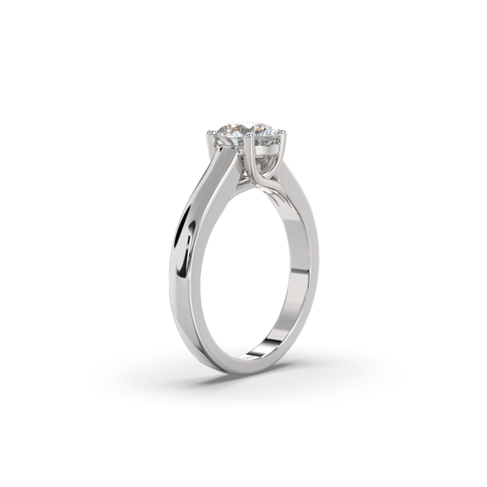 Modern wide band engagement ring