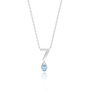 Custom Sterling Silver Number Birthstone Necklace
