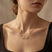 18k Yellow Gold Plated Luxe Name Necklace SN020G