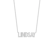Rhodium Plated Silver Signature Name Necklace AW24N002RD