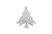 Silver Tone Christmas Tree Brooch